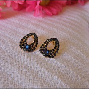 Crystal and metal stud earrings